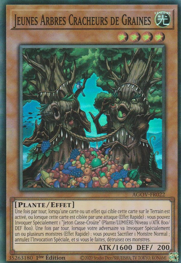 Carte Yu-Gi-Oh ! - L'Ere du Seigneur Suprême (AGOV) - Jeunes Arbres Cracheurs de Graines - FR022 - 1ère Edition