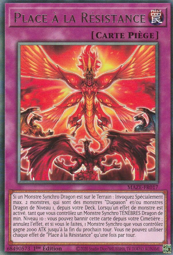 Carte Yu-Gi-Oh ! - Le Labyrinthe des Souvenirs (MAZE) - FR017 - Place à la Résistance - 1ère Edition