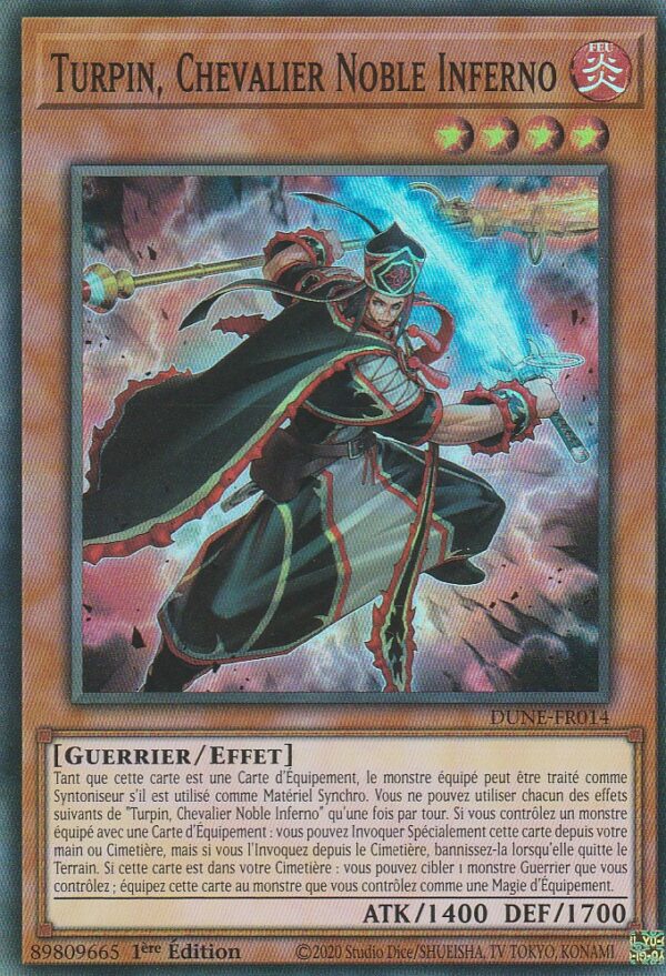Carte Yu-Gi-Oh ! - Nexus du Duelliste (DUNE) - TURPIN, Chevalier Noble Inferno - FR014 - 1ère Edition