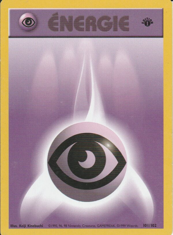 Carte POKEMON Set de Base 101/102 Energie PSY VF Edition 1