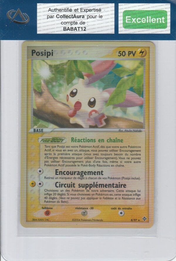 Carte POKEMON Dragon 008/097 POSIPI VF REVERSE Gradée "Excellent"