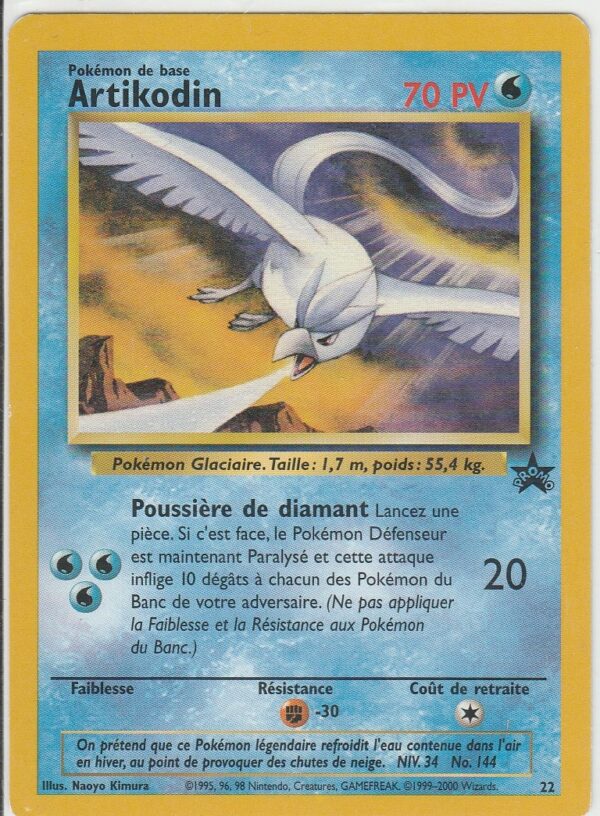 Carte POKEMON Promo Black Star ARTIKODIN 22 VF