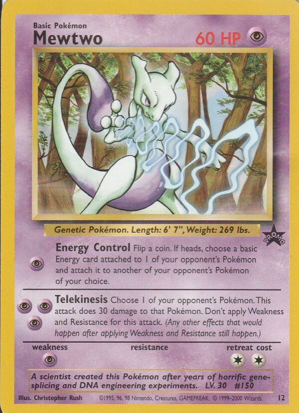 Carte POKEMON Promo Black Star MEWTWO 12 VO
