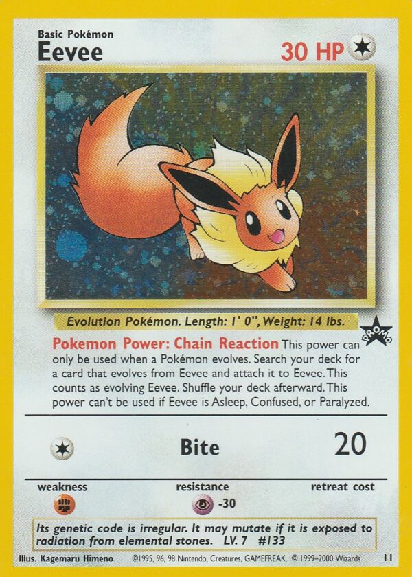 Carte POKEMON Promo Black Star EEVEE 11 VO
