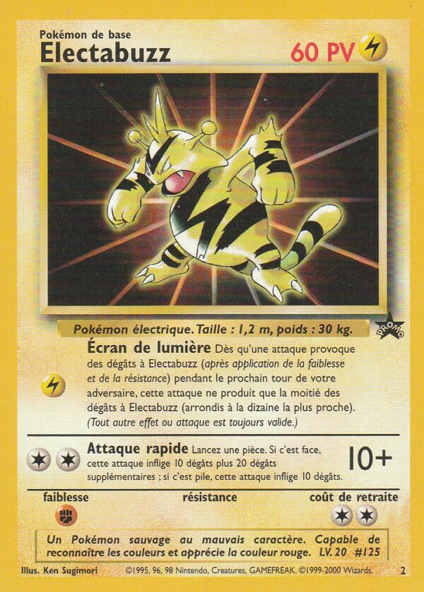 Carte POKEMON Promo Black Star ELECTABUZZ 2 VF