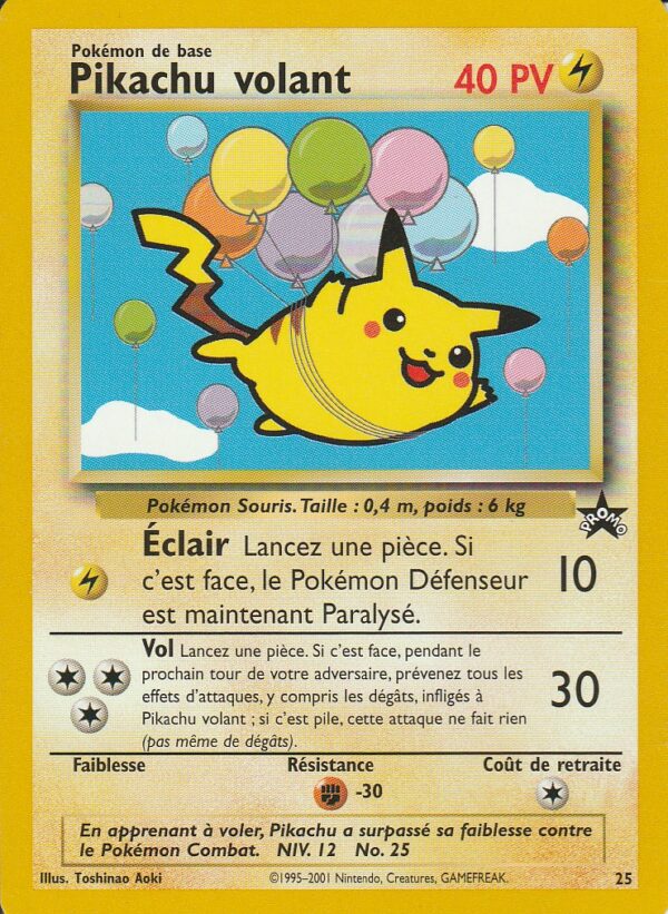 Carte POKEMON Promo Black Star PIKACHU VOLANT 25 VF