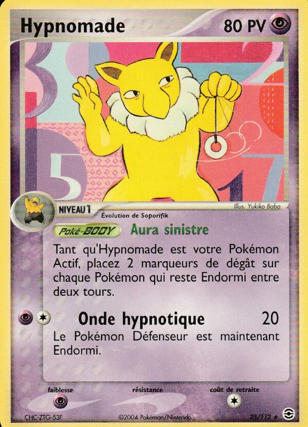 Carte POKEMON Rouge Feu & Vert Feuille 025/112 HYPNOMADE VF