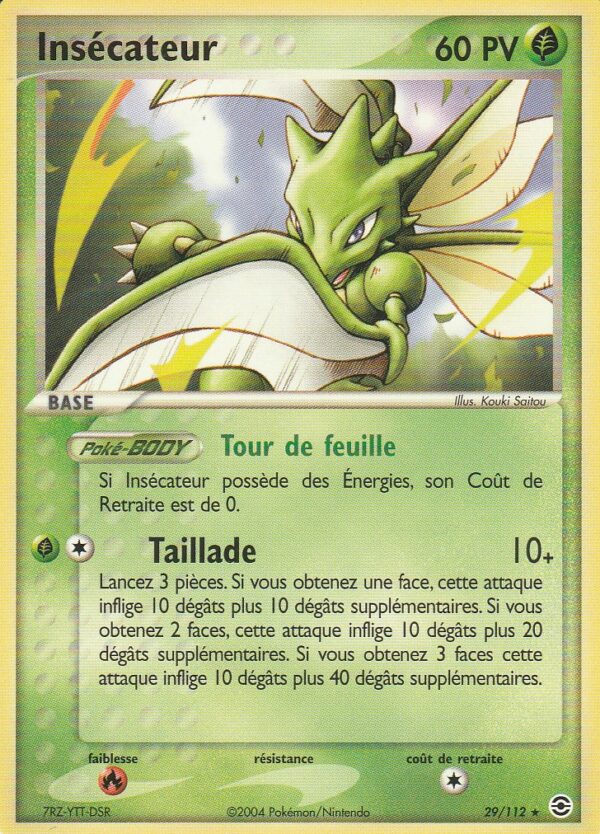 Carte POKEMON Rouge Feu & Vert Feuille 029/112 INSECATEUR VF