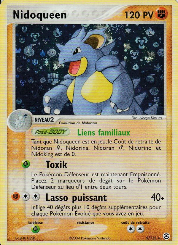 Carte POKEMON Rouge Feu & Vert Feuille 009/112 NIDOQUEEN VF