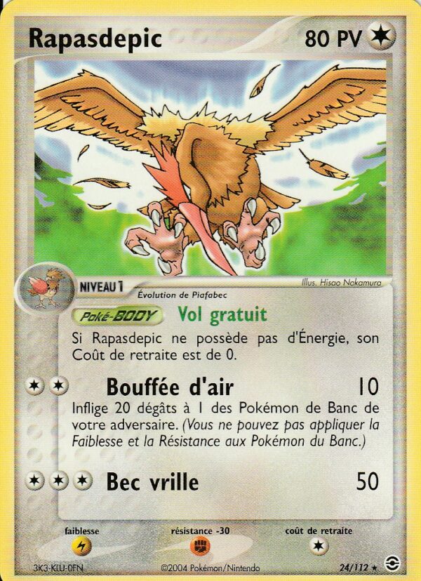 Carte POKEMON Rouge Feu & Vert Feuille 024/112 RAPASDEPIC VF