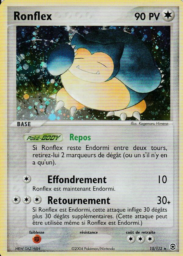 Carte POKEMON Rouge Feu & Vert Feuille 015/112 RONFLEX VF