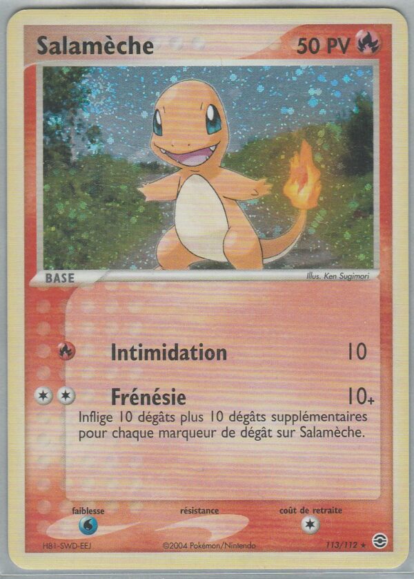 Carte POKEMON Rouge Feu & Vert Feuille 113/112 SALAMECHE VF