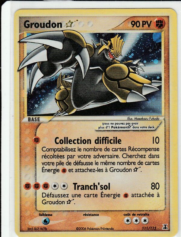 Carte POKEMON Espèces DELTA 111/113 GROUDON STAR VF GOLD STAR – Image 3