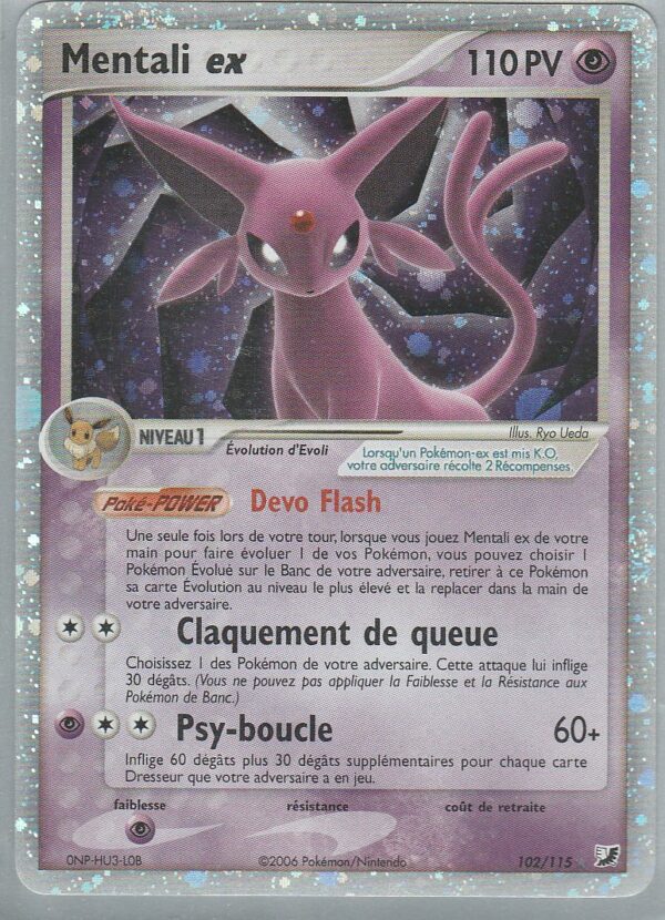 Carte POKEMON Forces Cachées 102/115 MENTALI EX VF