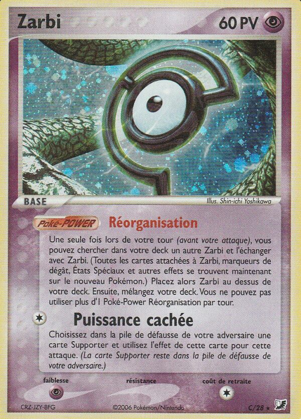 Carte POKEMON Forces Cachées C/28 ZARBI C VF