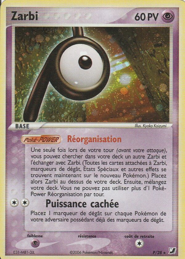 Carte POKEMON Forces Cachées P/28 ZARBI P VF