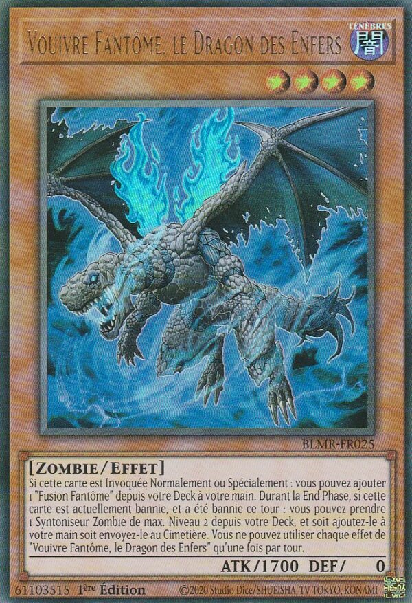 Carte Yu-Gi-Oh ! - La Vengeance Monstrueuse (BLMR) - FR025 - Vouivre Fantôme, Le Dragon des Enfers - 1ère Edition