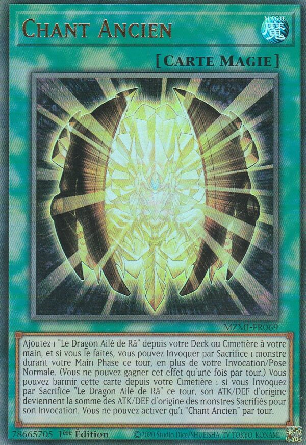 Carte Yu-Gi-Oh ! - Le Labyrinthe du Millénaire (MZMI) - FR069 - Chant Ancien - 1ère Edition