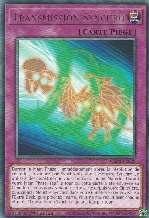 Carte Yu-Gi-Oh ! - Les Vaillants Fracasseurs (VASM) - FR029 - Transmission Synchro - 1ère Edition