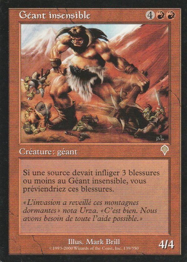 Carte MAGIC INVASION 139/350 Géant Insensible VF