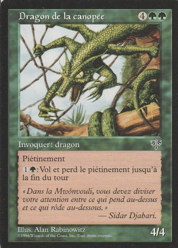 Carte MAGIC Mirage Dragon de la Canopée VF