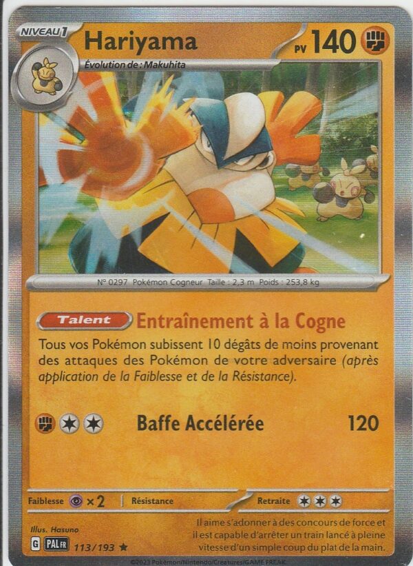 Carte POKEMON Evolutions à PALDEA PAL 113/193 HARIYAMA VF