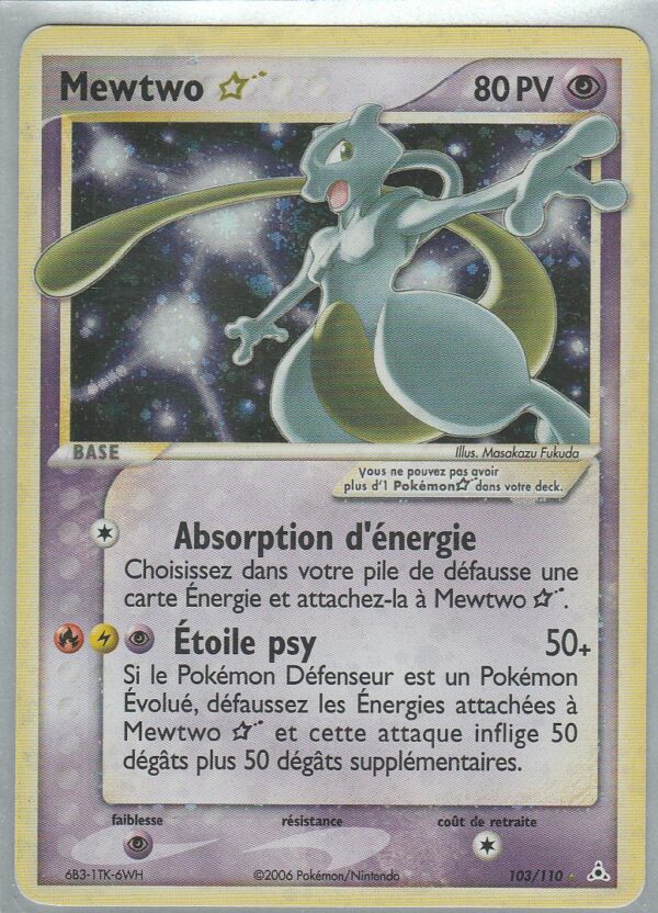 Carte POKEMON Fantômes HOLON 103/110 MEWTWO STAR VF GOLD STAR