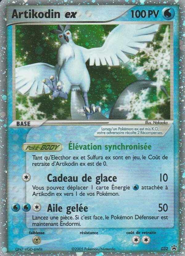 Carte POKEMON NINTENDO BLACK STAR 032 ARTIKODIN EX VF