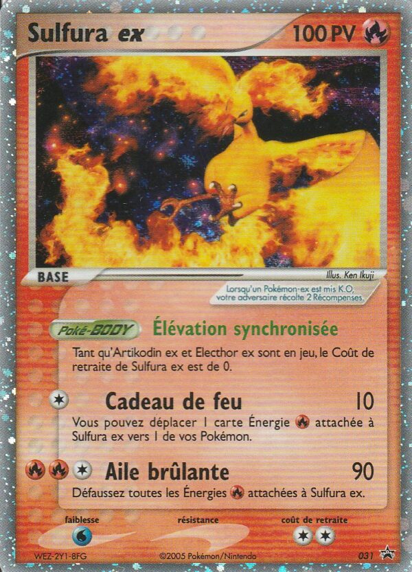 Carte POKEMON NINTENDO BLACK STAR 031 SULFURA EX VF