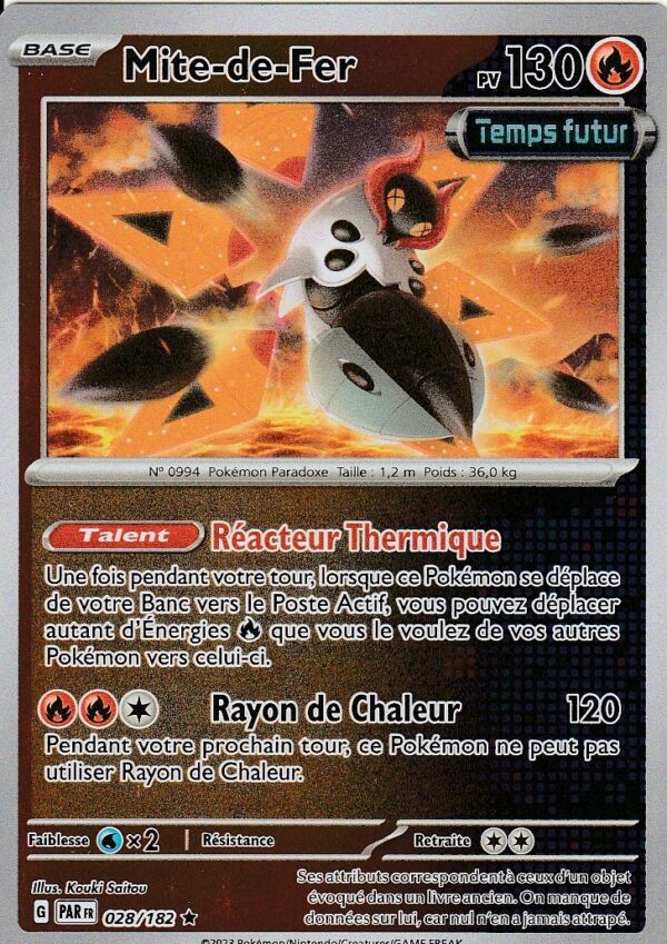 Carte POKEMON Faille Paradoxe PAR 028/182 MITE de FER VF