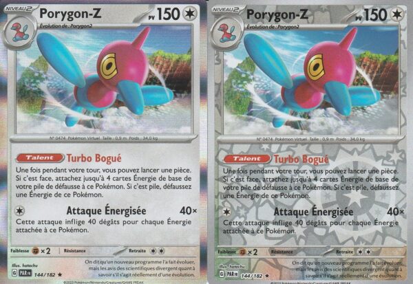 Carte POKEMON Faille Paradoxe PAR 144/182 PORYGON-Z VF Duo Holo. + Reverse