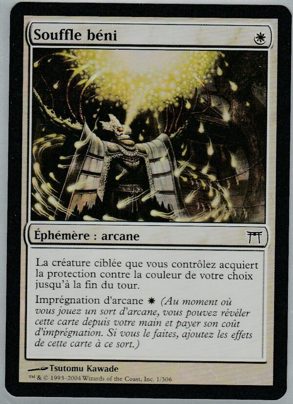 Carte MAGIC Guerriers de KAMIGAWA 001/306 Souffle Béni VF FOIL