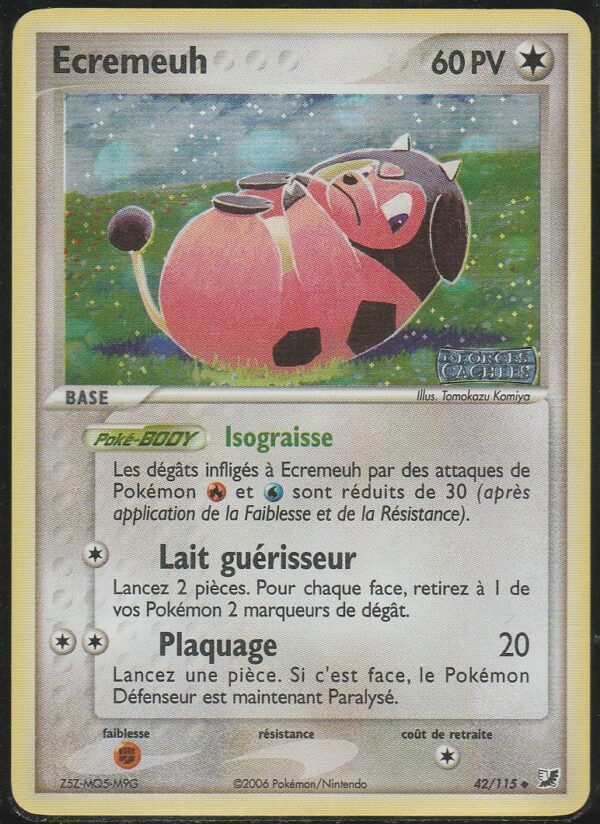 Carte POKEMON Forces Cachées 042/115 ECREMEUH VF REVERSE HOLO.