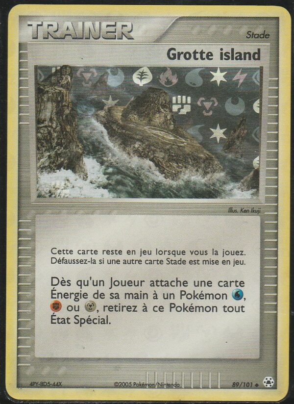 Carte POKEMON Légendes Oubliées 089/101 Grotte Island VF REVERSE HOLO.