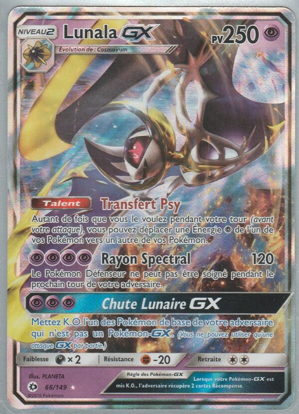 Carte POKEMON Soleil & Lune 066/149 LUNALA GX VF