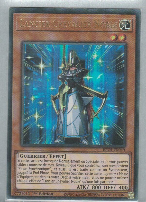 Carte Yu-Gi-Oh ! - Frères de Légende (BROL) - FR019 - Lancier Chevalier Noble - 1ère Edition