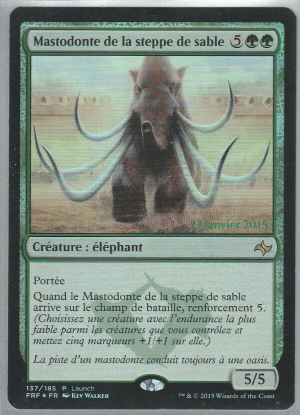 Carte MAGIC Destin Reforgé 137/185 Mastodonte de la Steppe de Sable VF FOIL RELEASE PROMO