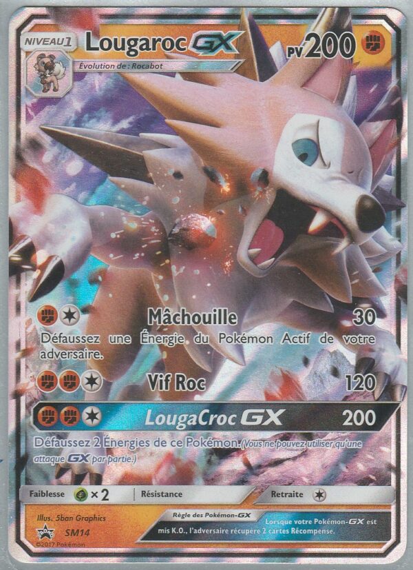 Carte POKEMON Black Star Promos SM14 LOUGAROC GX VF