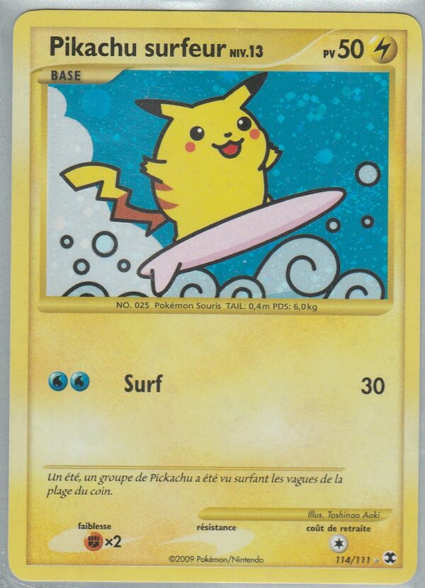 Carte POKEMON Rivaux Emergeants 114/111 PIKACHU Surfeur VF