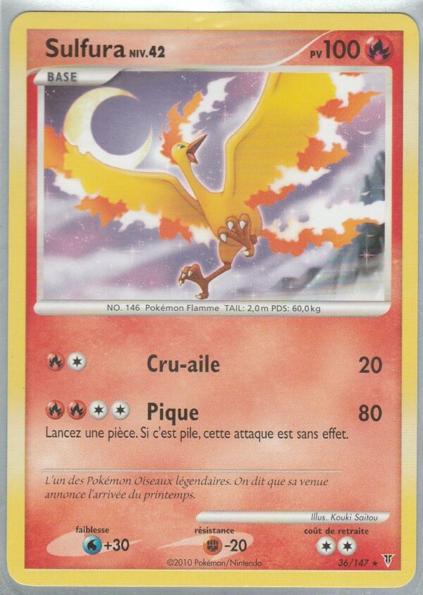 Carte POKEMON Vainqueurs Suprêmes 036/147 SULFURA VF