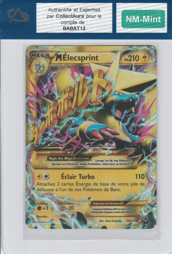 Carte POKEMON Vigueur Spectrale 120/119 MEGA ELECSPRINT EX VF Gradée "Near-Mint - Mint"