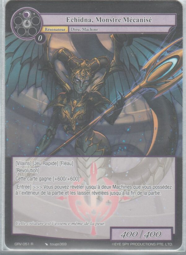 Carte FORCE of WILL - Le Jeu des Dieux : Révolution - D3 GRV-051 - ECHIDNA, Monstre Mécanisé - VF