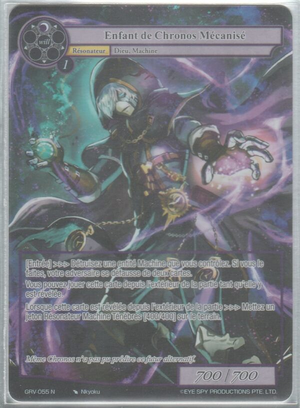 Carte FORCE of WILL - Le Jeu des Dieux : Révolution - D3 GRV-055 - Enfant de CHRONOS Mécanisé - VF FOIL